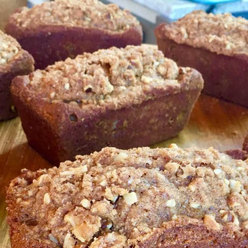 Plant Based Pumpkin Walnut Streusel Bread