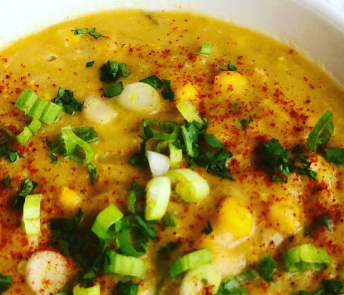 Plant-Based Creamy Hatch Potato Corn Chowder