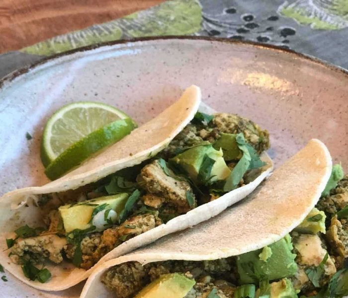 Plant-Based Hatch Tofu Tacos